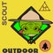 Crocodile cartoon scout uniform insignia pack collection illustration