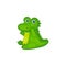 Crocodile characters surprised or sad expression, vector illustration isolated.