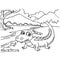 Crocodile coloring pages vector