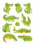 Crocodile Cute Character In Different Poses Childish Stickers