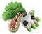 Crocodile Dinosaur Alligator Soccer Sports Mascot