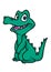 Crocodile funny cartoon illustration