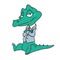 Crocodile kind businessman suit cartoon