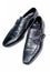 Crocodile leather black formal shoes