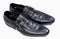 Crocodile leather black formal shoes