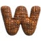 crocodile letter W - Capital 3d reptile font - suitable for wildlife, ecology or conservation related subjects