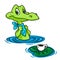 Crocodile Lunch Coffee cartoon illustration