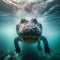 Crocodile lurks under the water of most African rivers