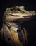 crocodile Mafia wearing a suit realistic illustration generated with AI tools