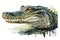 Crocodile Painting watercolor , Watercolor Painting Artwork.