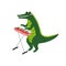 Crocodile Playing Piano, Cute Cartoon Animal Musician Character Playing Musical Instrument Vector Illustration