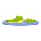 Crocodile in river icon, cartoon style