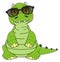 Crocodile in sunglasses