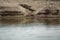 Crocodile taking a nap in the sand near river