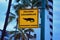 Crocodile warning sign at a Pacific Ocean marina in Marina Vallarta, puerto Vallarta, Mexico.