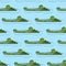 Crocodile in water seamless pattern.