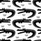 Crocodiles, black and white seamless pattern