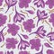Crocus Flowers and Saffron Threads Seamless Pattern on Grey Back