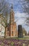 Crocusses in front of the Jozef cathedral in Groningen