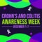 Crohnâ€™s and Colitis awareness week observation concept design with colorful shapes, ribbon and typography