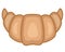 Croissant - baked product, bun - vector full color illustration. Croissant - dough snack with colored filling