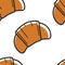 Croissant bakery food seamless pattern pastry morning snack