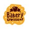 Croissant and bakery product logo and icon with lettering