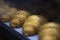 Croissant on Bakery Shelf. French Pastry Bread