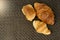 croissant bakery on table with brown texture