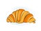 Croissant cartoon icon isolated on white background. Vector illustration.