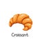 Croissant icon, French bakery product