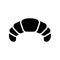 Croissant icon. Isolated flat cake food symbol. Vector sweet sign illustration on white.