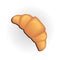 Croissant icon on neutral background.