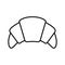 Croissant icon. The outline of a croissant. A traditional French flour product.