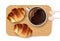 Croissant pattern Vector. Sweet dessert breakfast menus