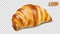 Croissant realistic illustration isolated baked goods on transparent background