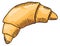 Croissant sketch icon. Hand drawn french pastry
