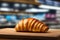 Croissant at the table blur or bokeh background