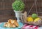 Croissants on Green Speckled Plate