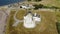 Cromarty Lighthouse at Cromarty Firth in the Scotland - aerial view