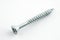 Crome screw on white background