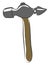 The crooked fat brown hammer vector or color illustration