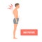 Crooked man with bad posture medical illustration