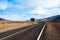 Crooked road through dry mountain landscape