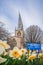 The Crooked Spire Church of St Marys and all saint Chesterfield market town Derbyshire spring summer day famous twisted steeple