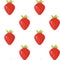 Crooked tasty ripe sweet strawberry. Seamless pattern.  Illustration