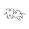 Crooked teeth linear icon
