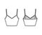 Crop Camisole V-neck cotton-jersey top technical fashion illustration with thin adjustable straps, slim fit Flat outwear