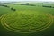 crop circle with a mesmerizing fractal pattern