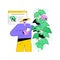 Crop diseases detection isolated cartoon vector illustrations.